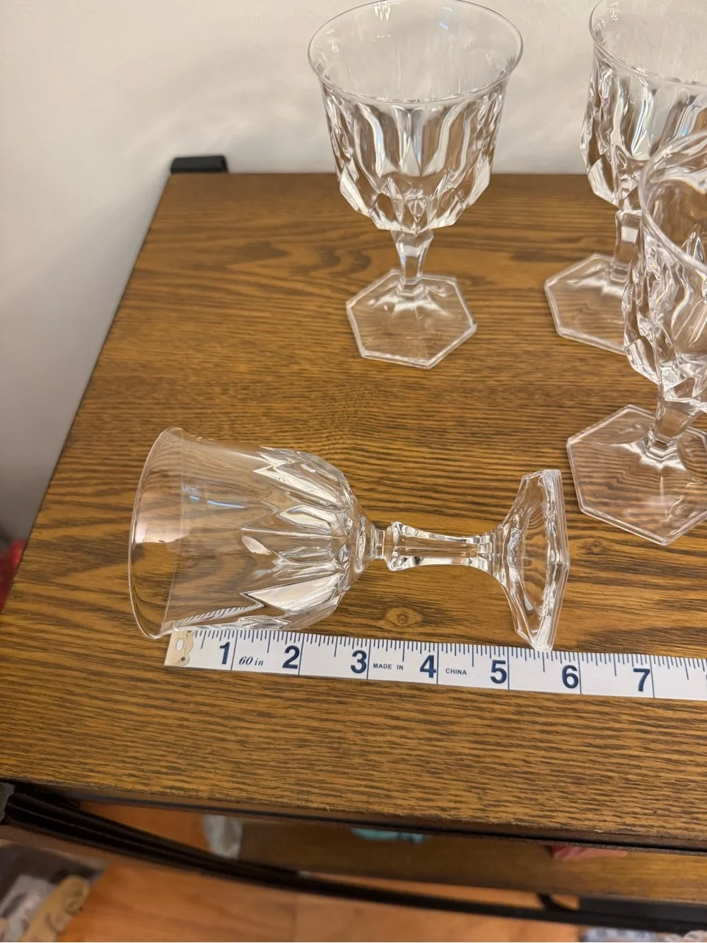 Cristal d’Arques Chaumont Wine Goblets Set of 6 Vintage 5.25” French Glass